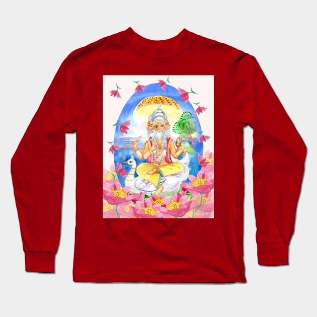 indian god brahma Long Sleeve T-Shirt by sonaart